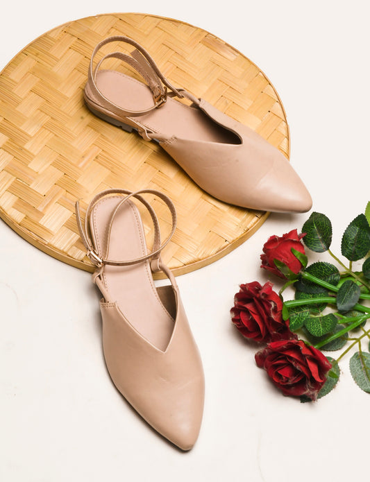Everyday Luxe Pointed Back-Strap Flats