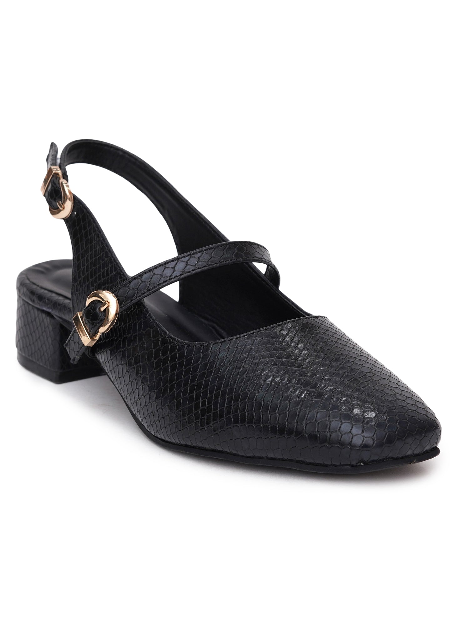 Textured Mary Jane Block Heels