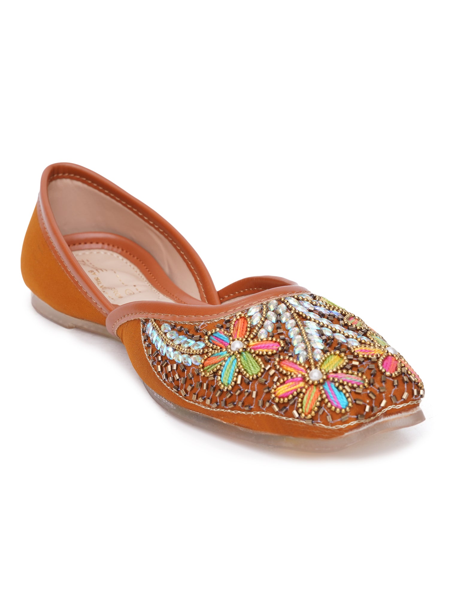 Daisy Charm Colorful Floral Embroidered Traditional Jutis