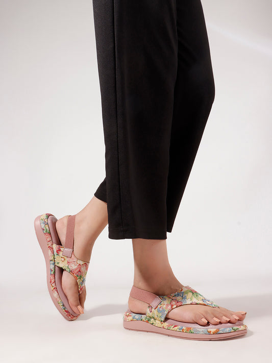 Casual Floral Strap Flat Sandals
