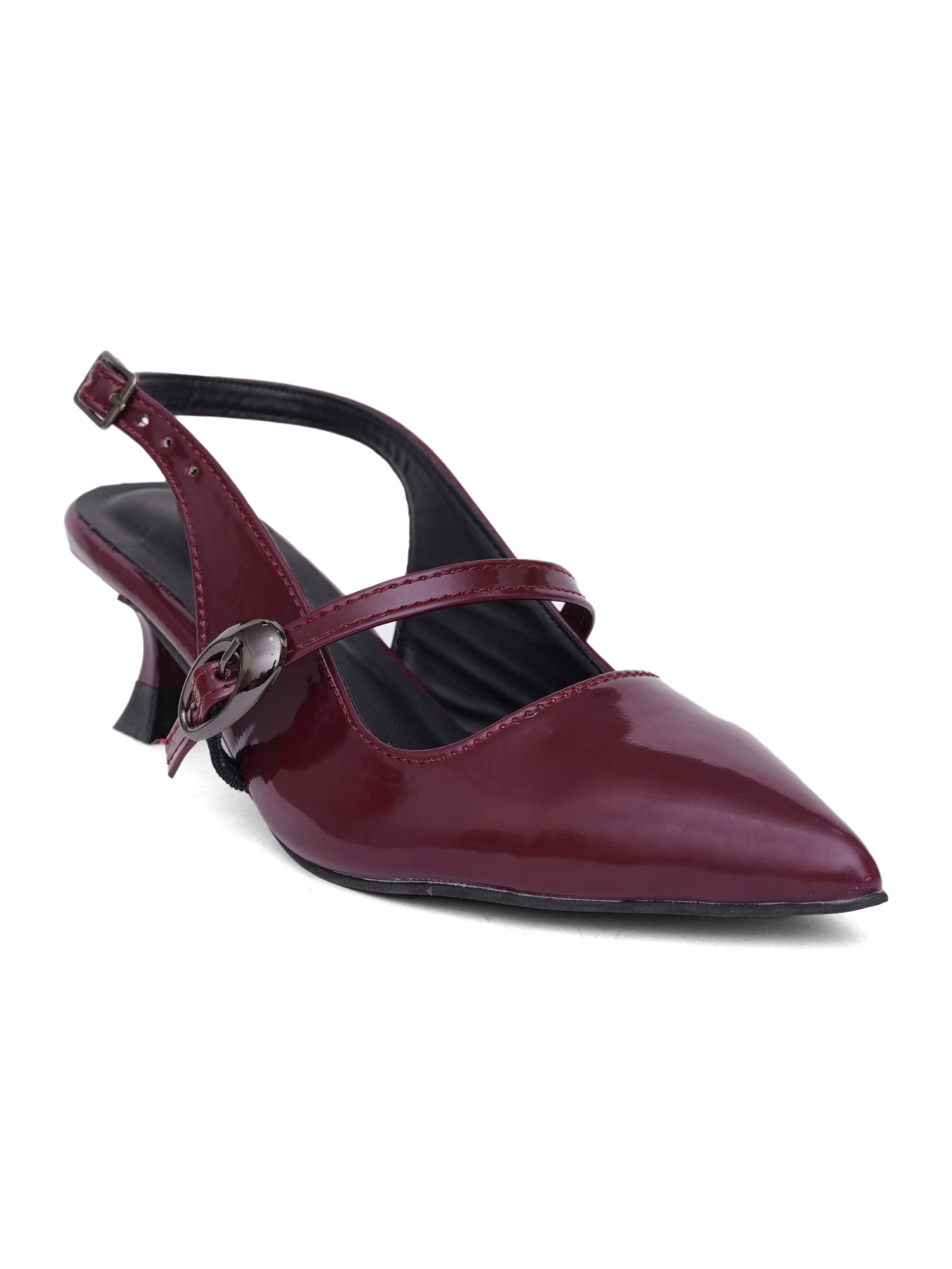 Elegant Buckle Strap Slingback Heels