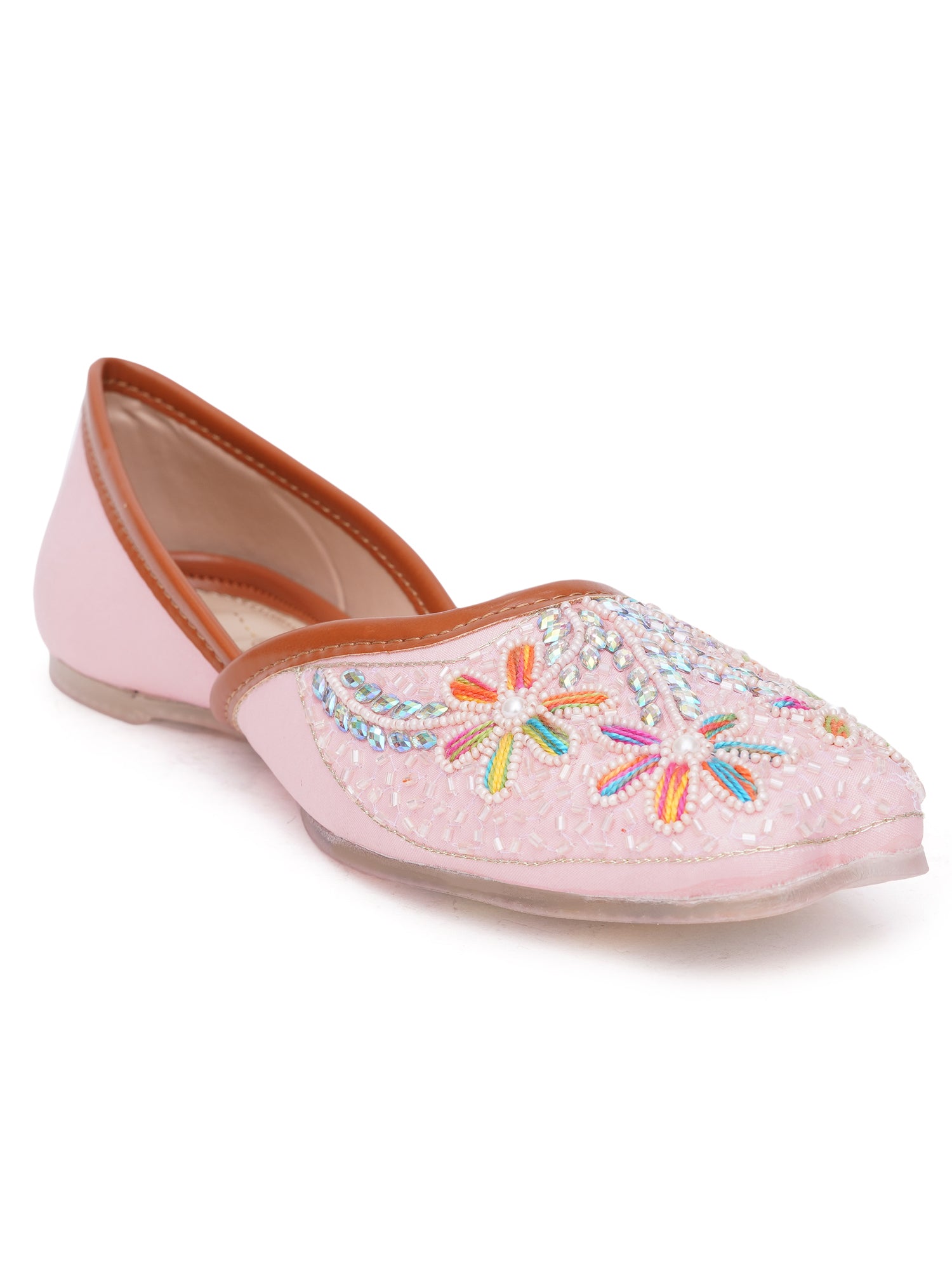Daisy Charm Colorful Floral Embroidered Traditional Jutis