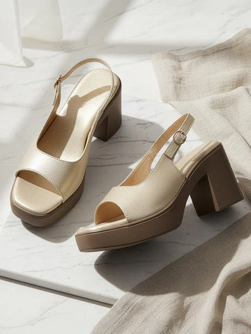 Comfortable Open-Toe Block Heel Sandals