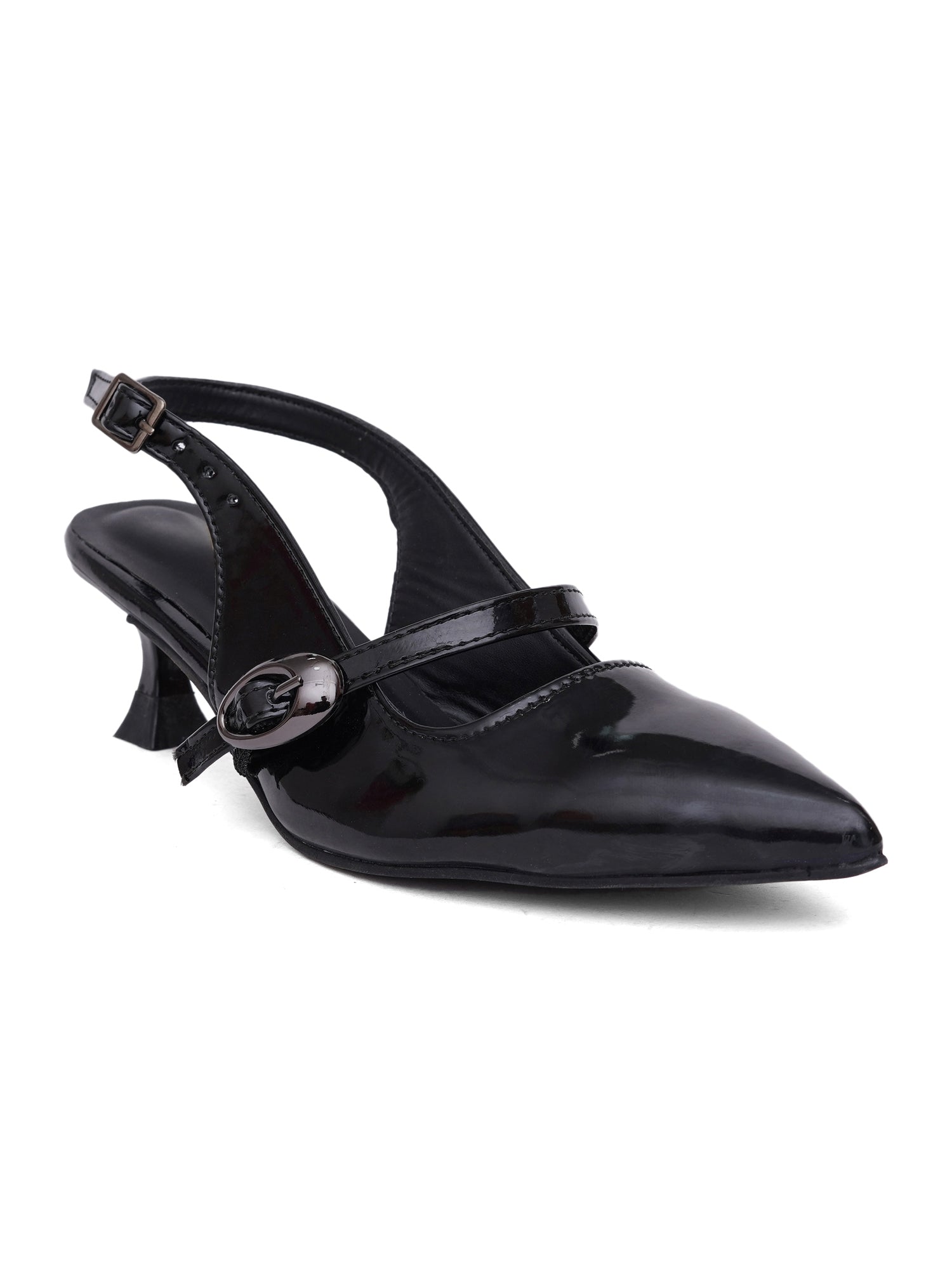 Elegant Buckle Strap Slingback Heels