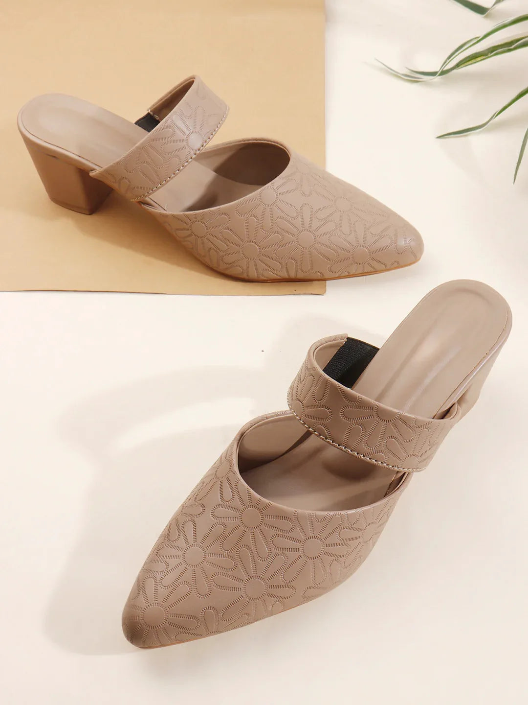 Glitter Strap Block Heel Sandals