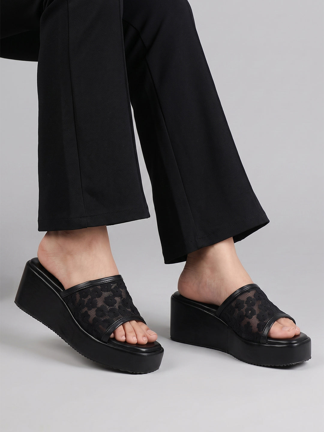 Flora Bloom Embroidered Wedge Slides