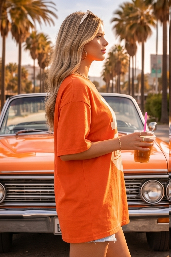 Oversized Los Angeles LA Graphic Printed T-Shirt