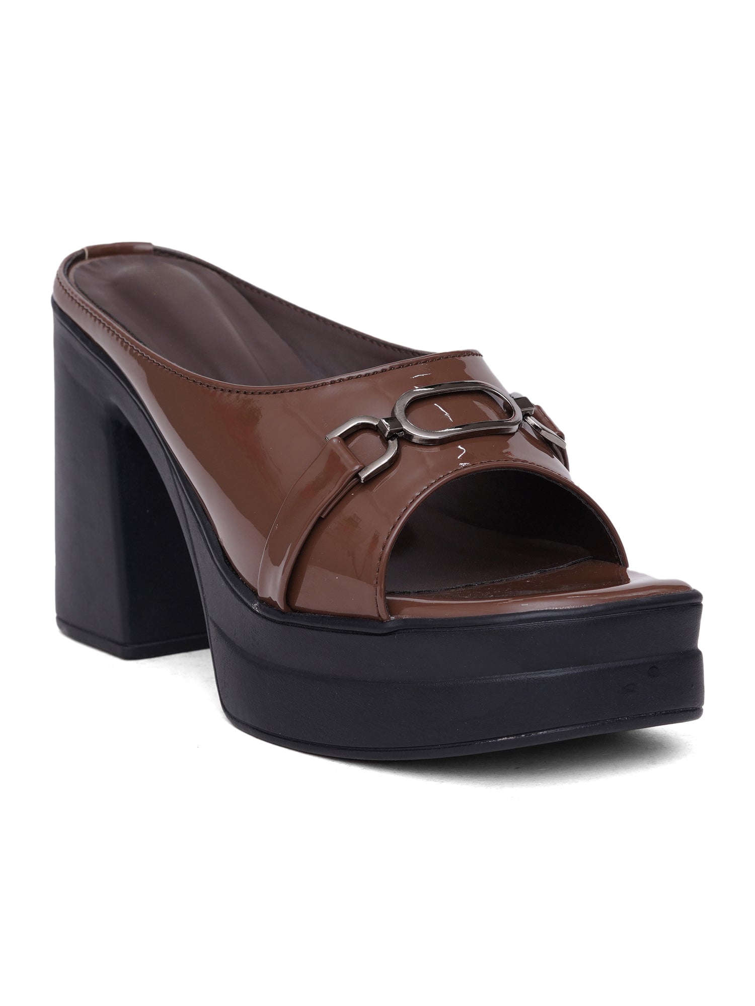 Elegent Patent Platform Block Heel