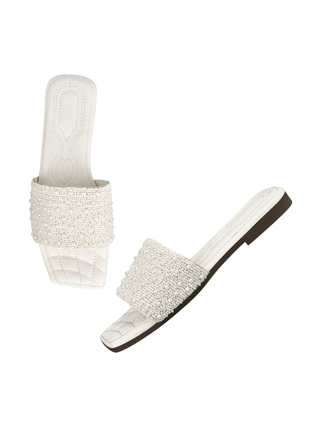 Elegant Beaded Slip-On Flats