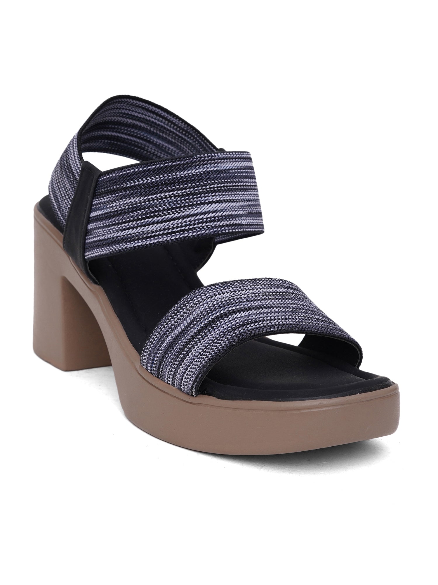 Glitter Strap Block Heel Sandals