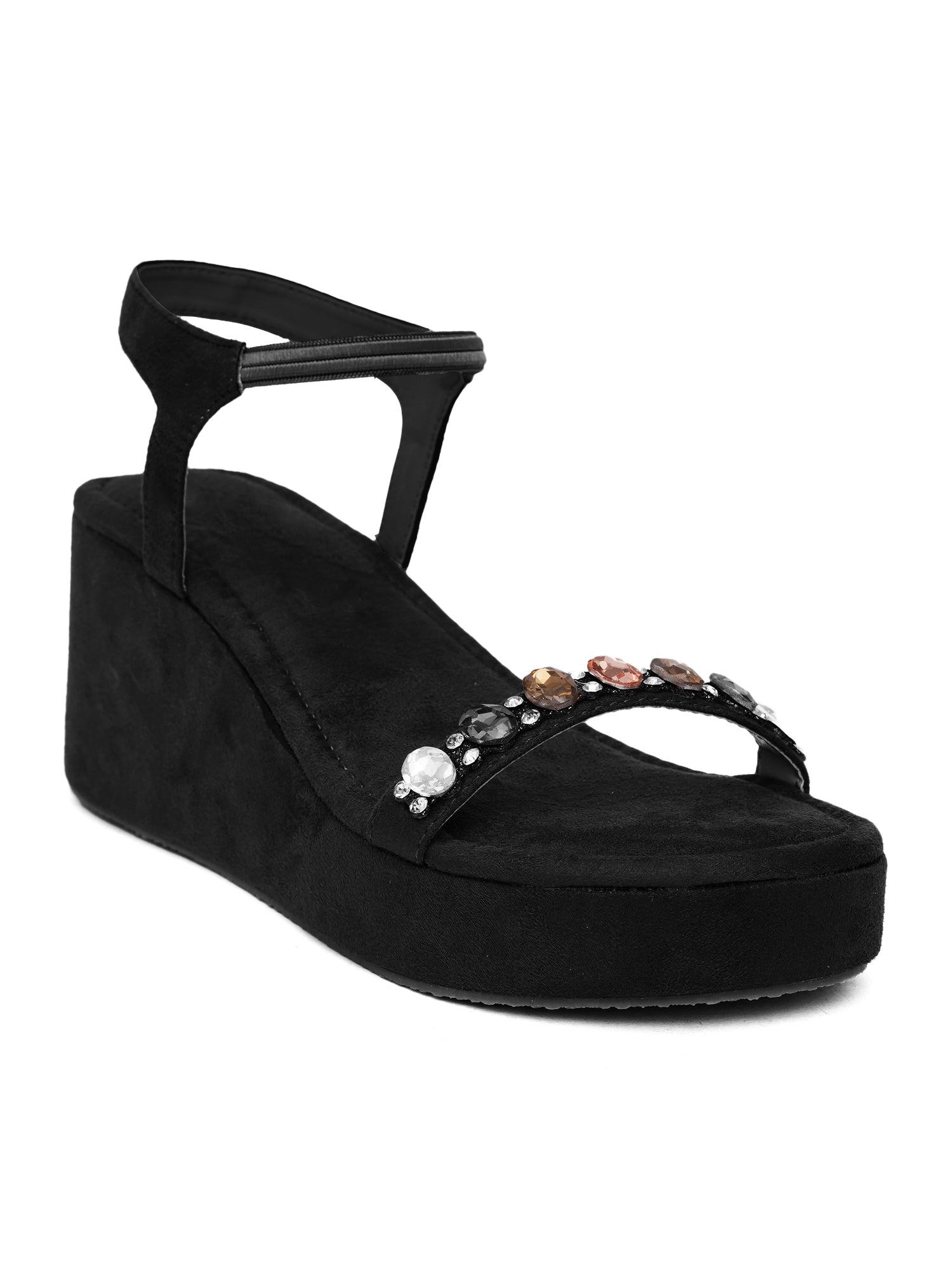 Glam Embellished Wedge Heels