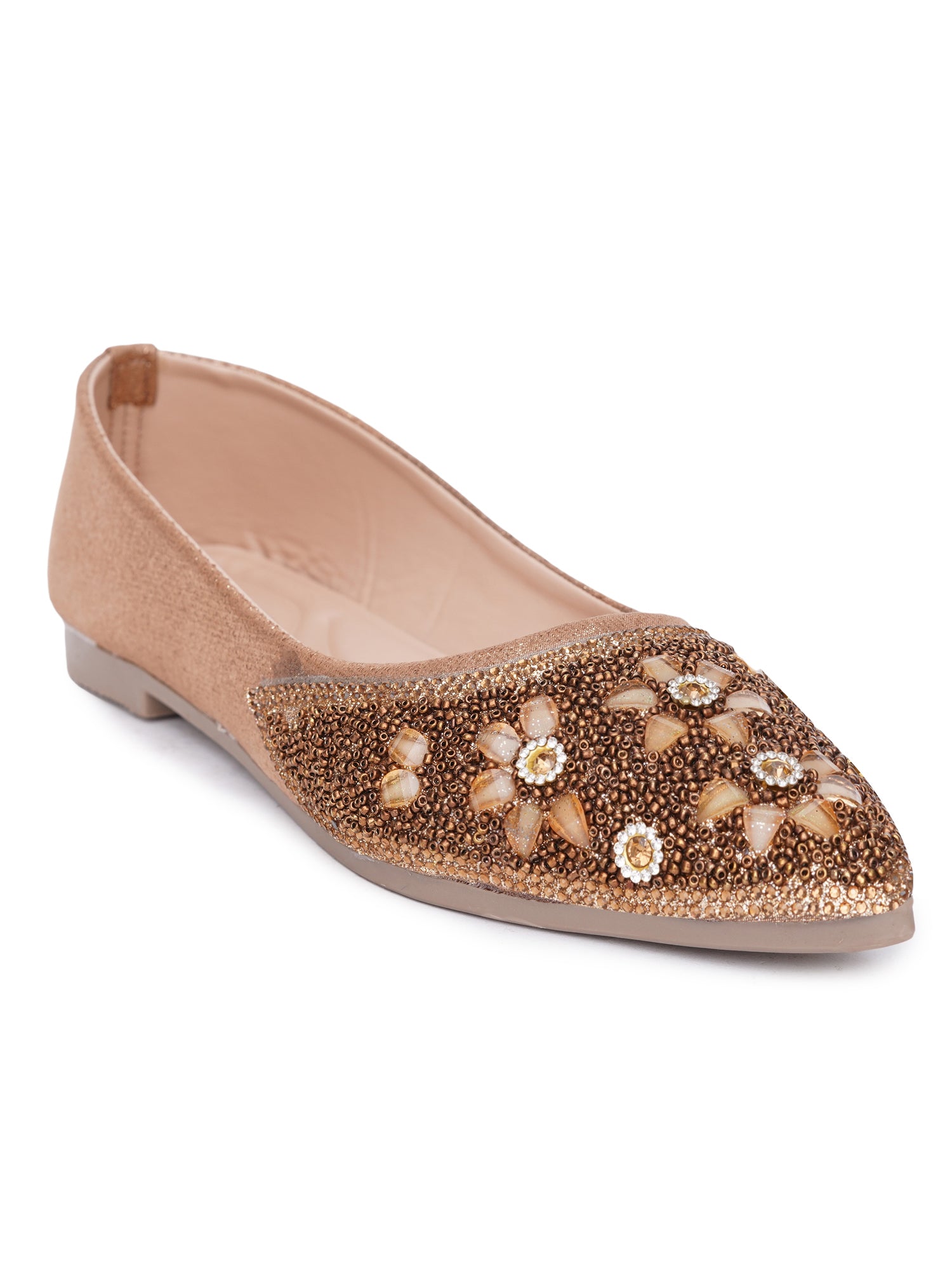 Blossom pearls & stone Embellished Pointed Desi Juttis