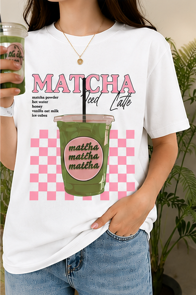 Oversized Matcha Graphic Printed T-Shirt