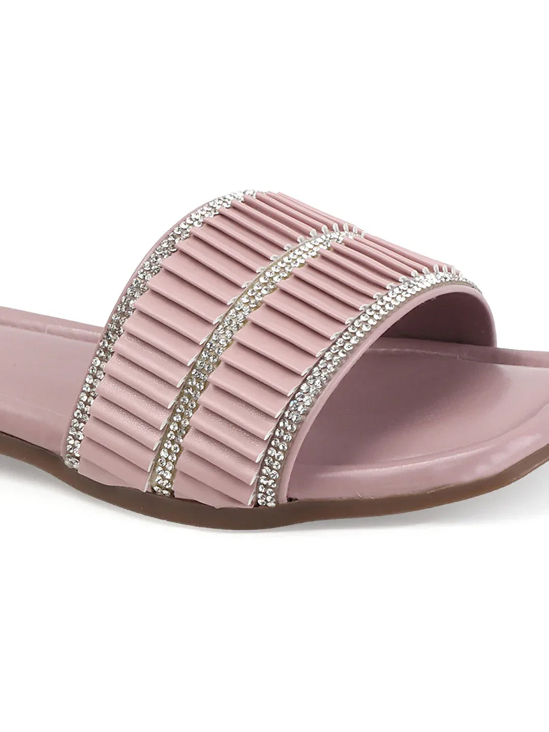 Crystal Band Square-Toe Flats