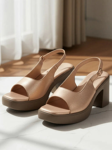 Comfortable Open-Toe Block Heel Sandals