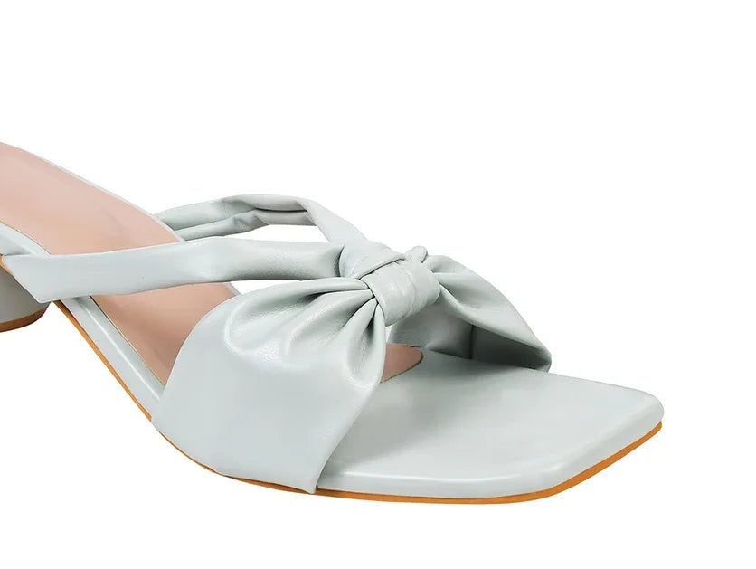 Elegant Knot Strap Block Heels