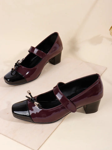 Classic Strap Detail Mid Heel Shoes