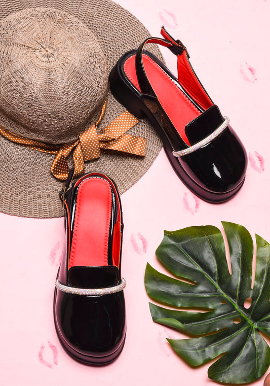 Classic Glossy Block Heel Pumps for Women