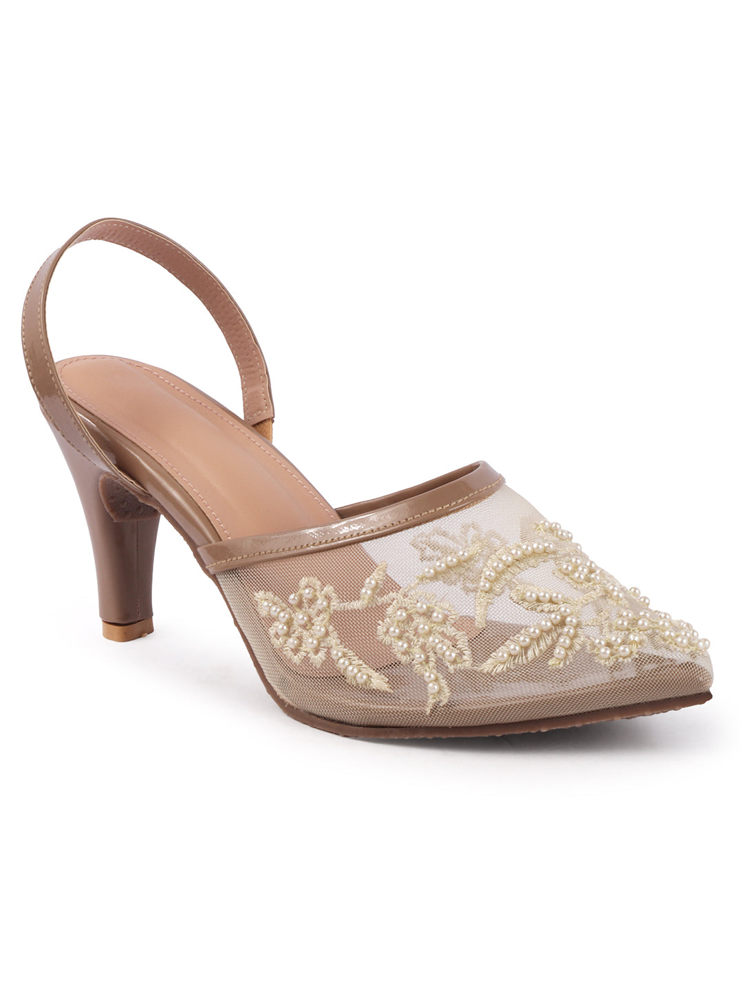 Beaded Bloom Embroidered Party mules Style Heels