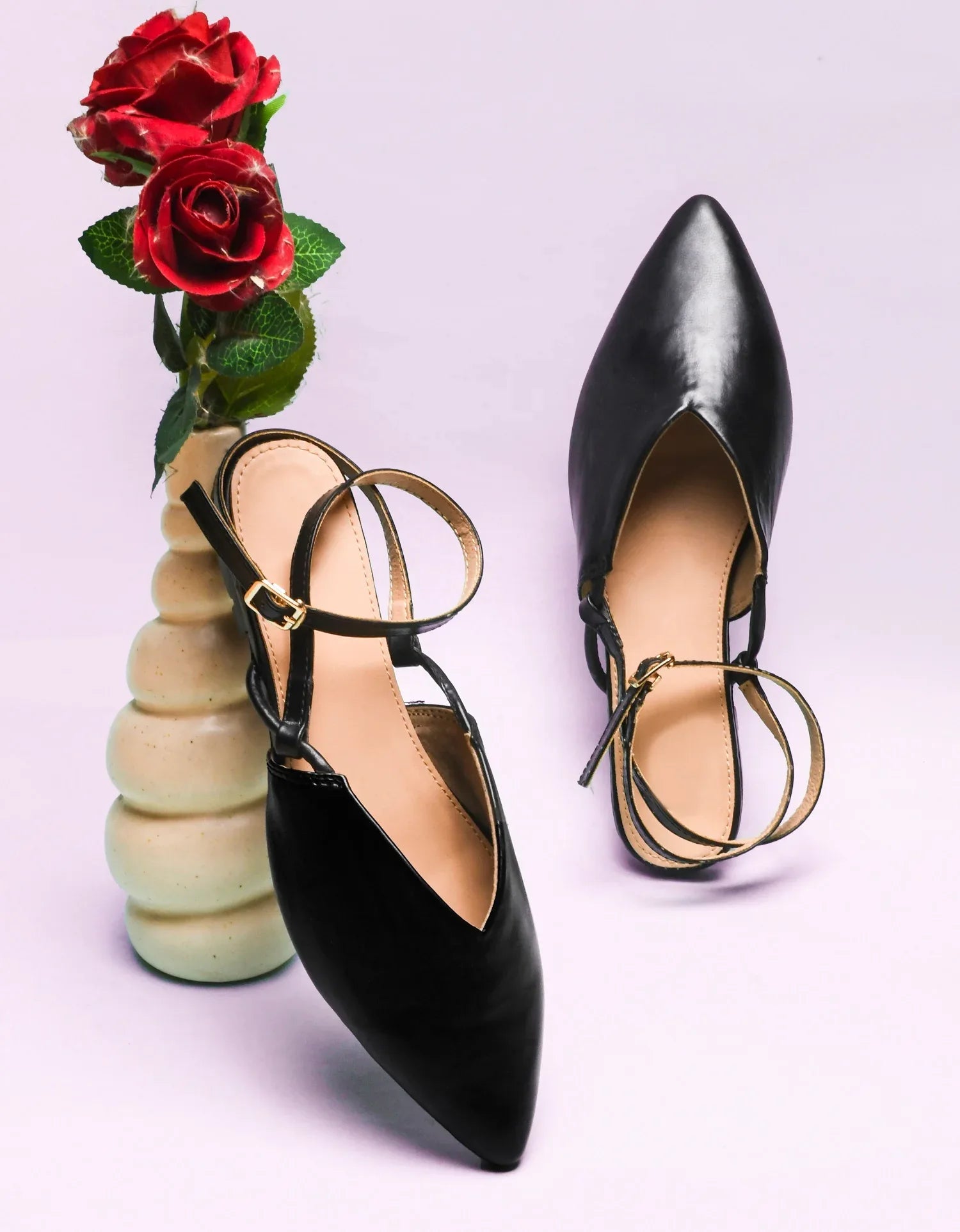 Everyday Luxe Pointed Back-Strap Flats