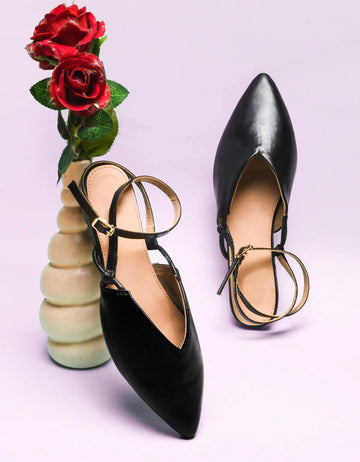 Everyday Luxe Pointed Back-Strap Flats