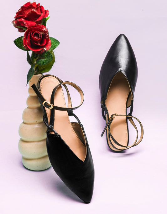 Everyday Luxe Pointed Back-Strap Flats