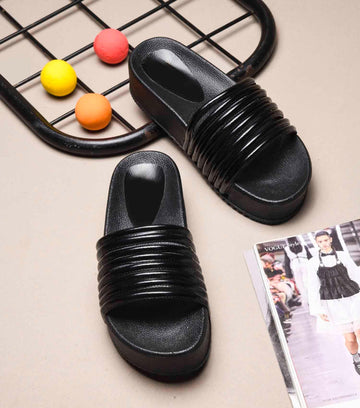 Textured Wide Strap Slides
