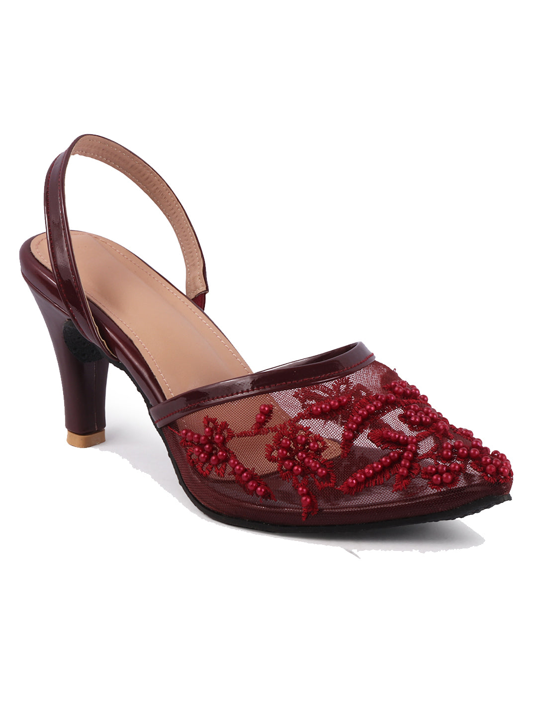 Beaded Bloom Embroidered Party mules Style Heels