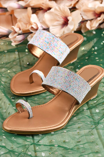 Shimmer Toe-Ring Wedge Heel
