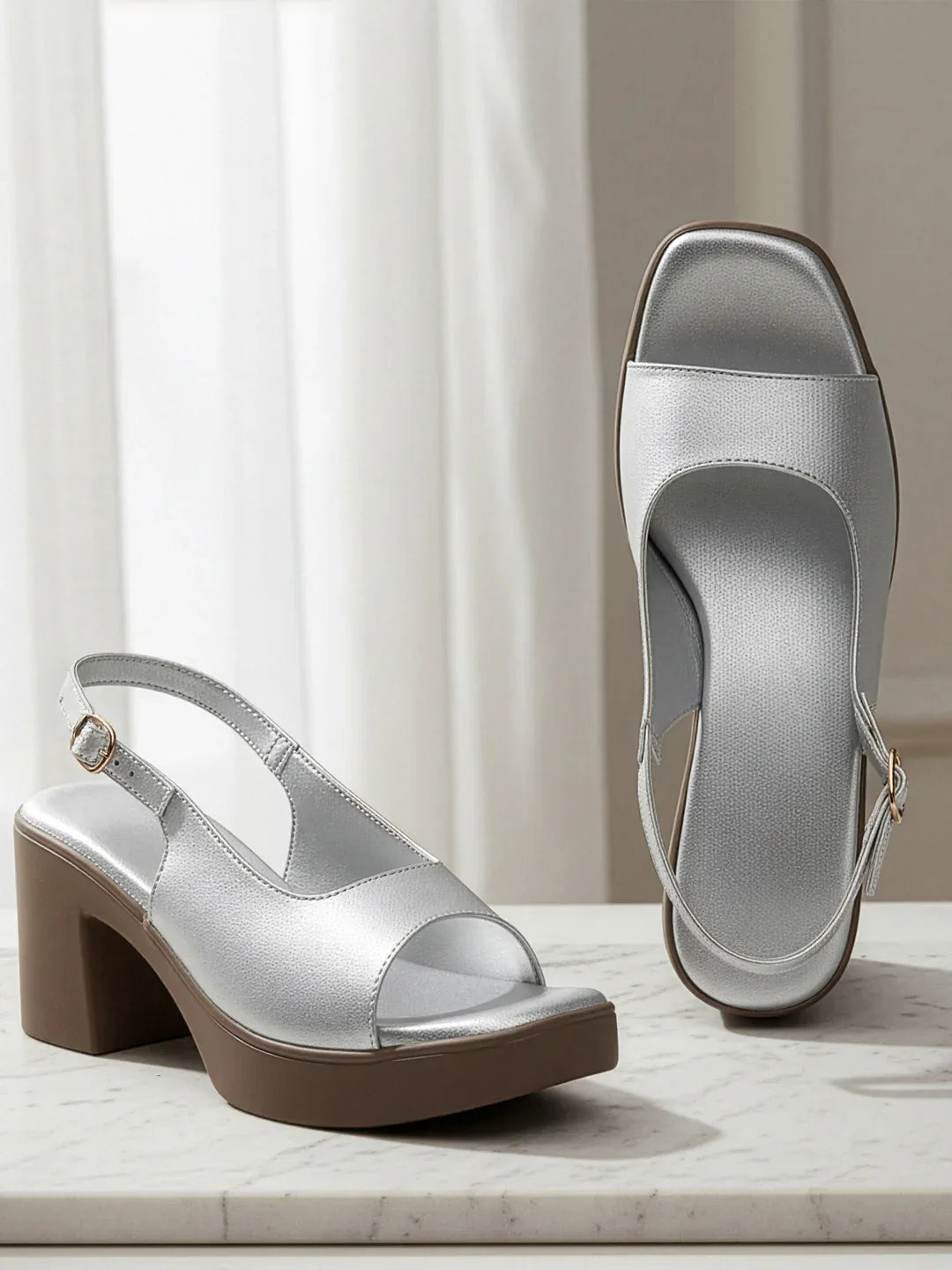 Comfortable Open-Toe Block Heel Sandals