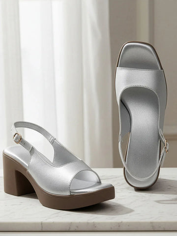 Comfortable Open-Toe Block Heel Sandals