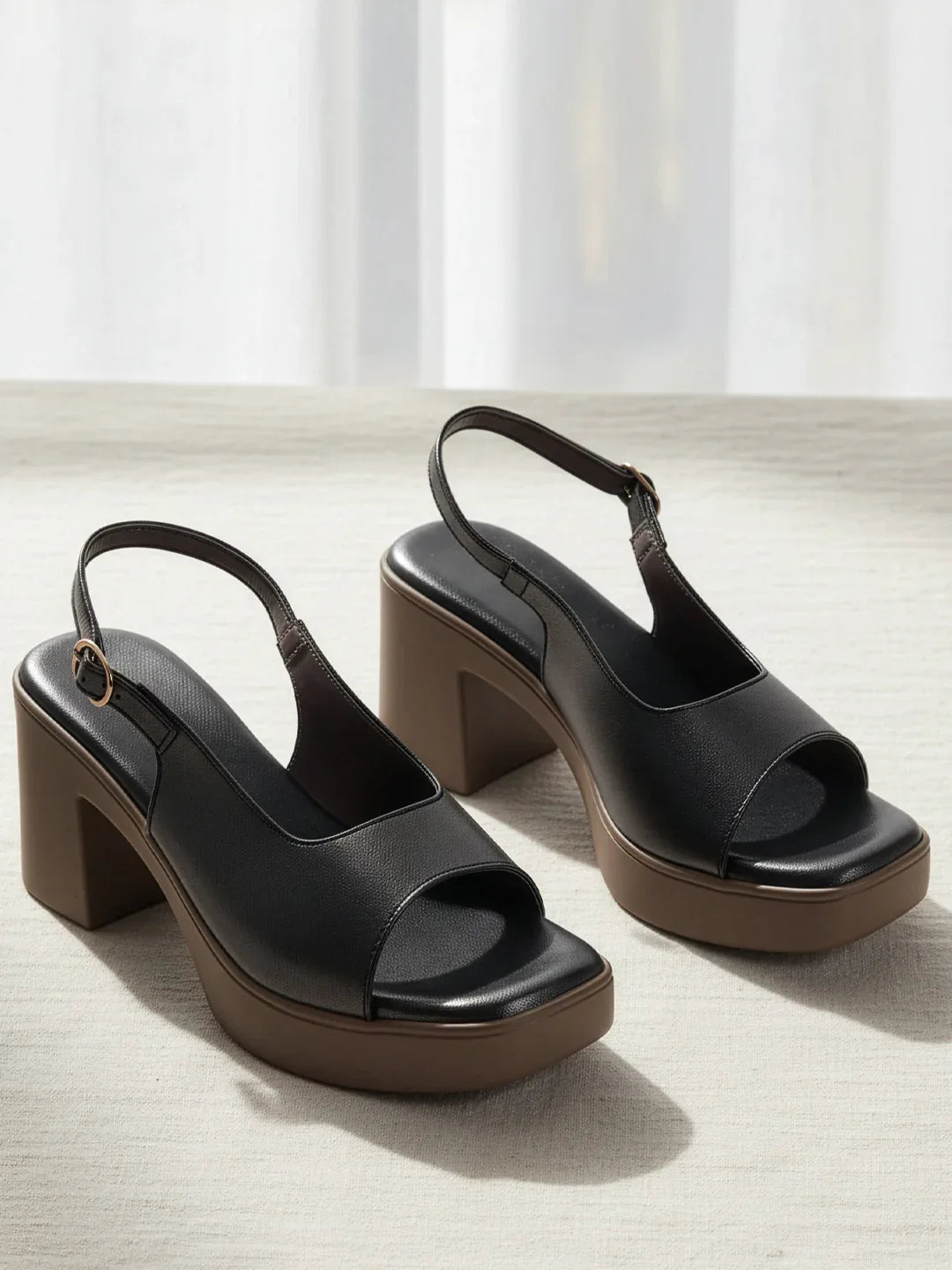 Comfortable Open-Toe Block Heel Sandals