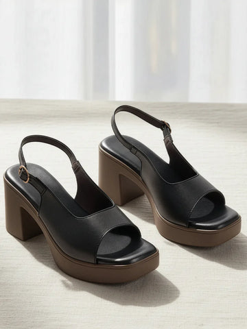 Comfortable Open-Toe Block Heel Sandals