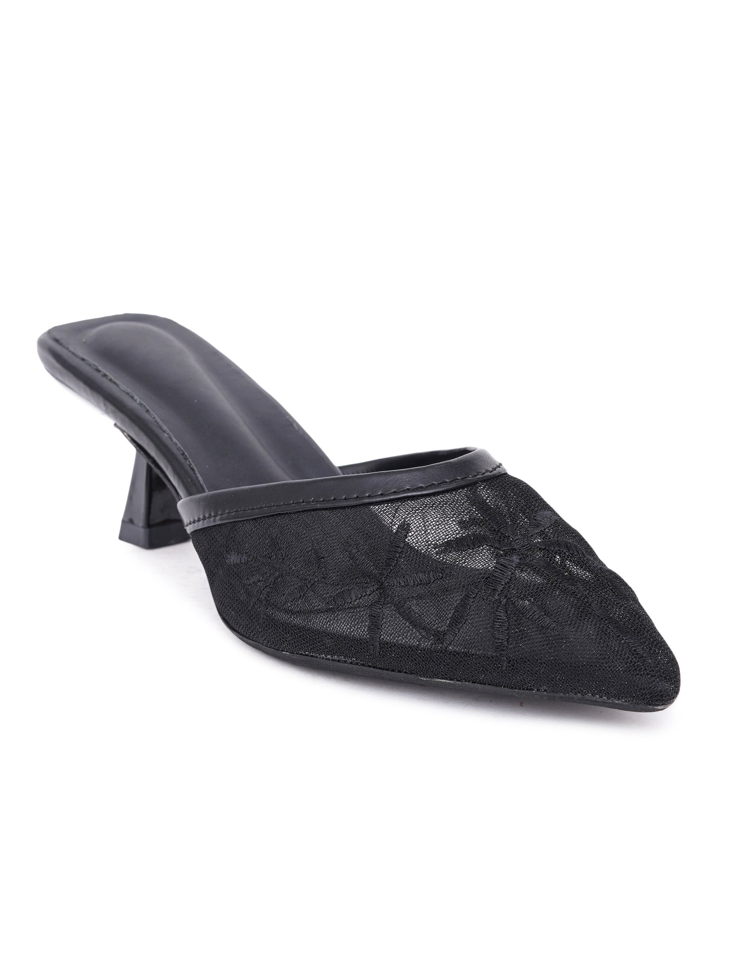 Floral Muse Embroidered Pointed Toe Heel Mules