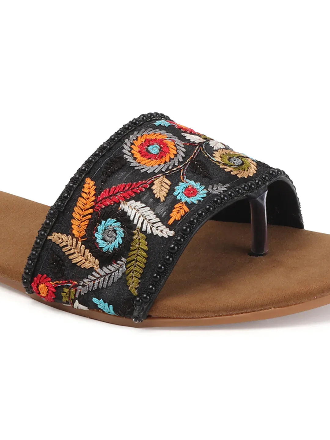 Heritage Embroidery Toe-Ring Flats