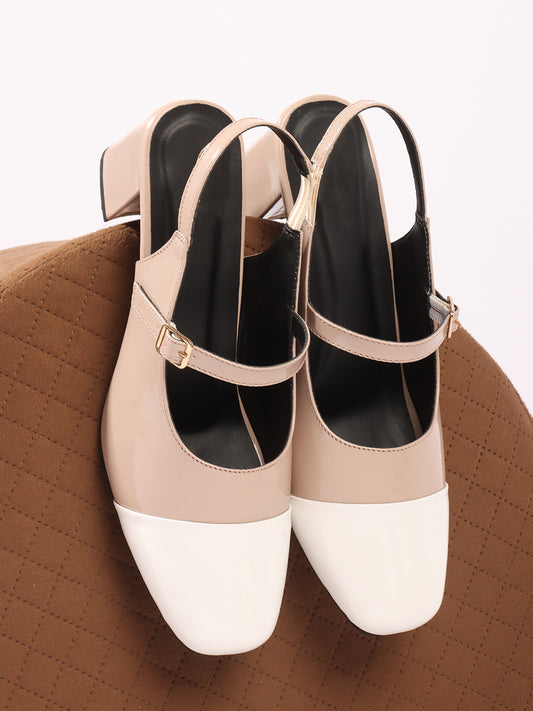 Classic Strap Detail Mid Heel Pumps