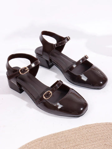 Classic Mary Jane Slingback Block Heels