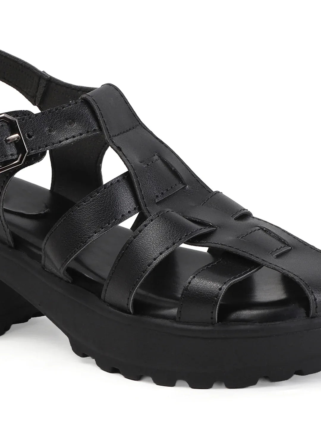 Bold Multi-Strap Casual Heels