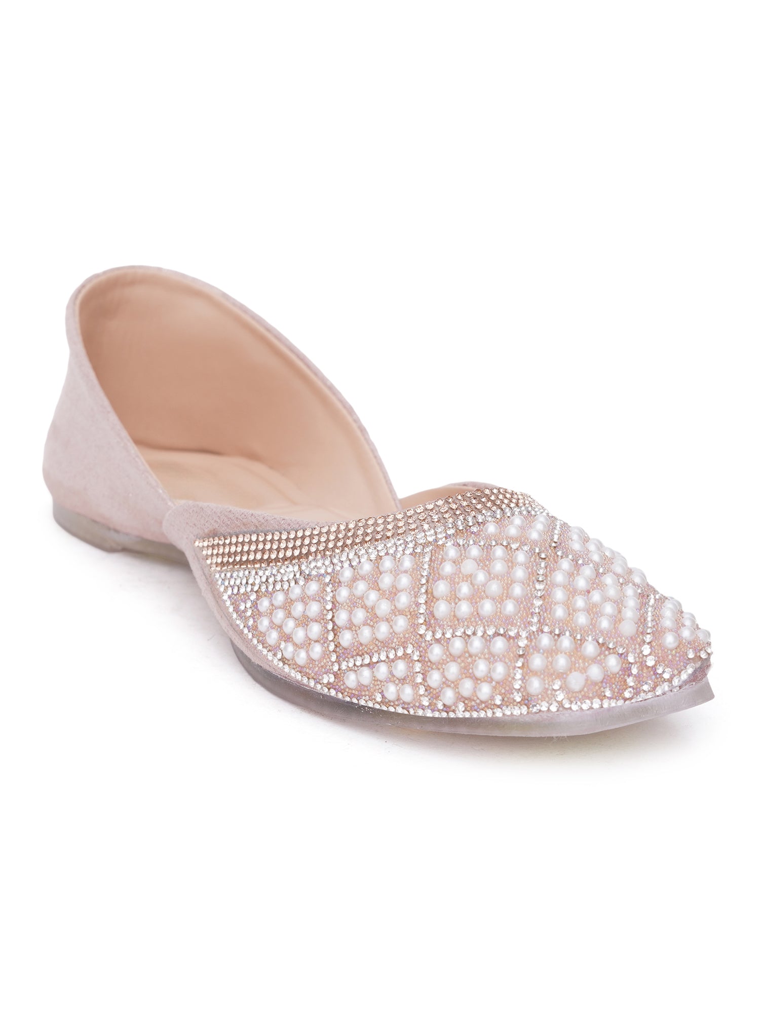 Pearl Muse Square Embellished Desi Juttis