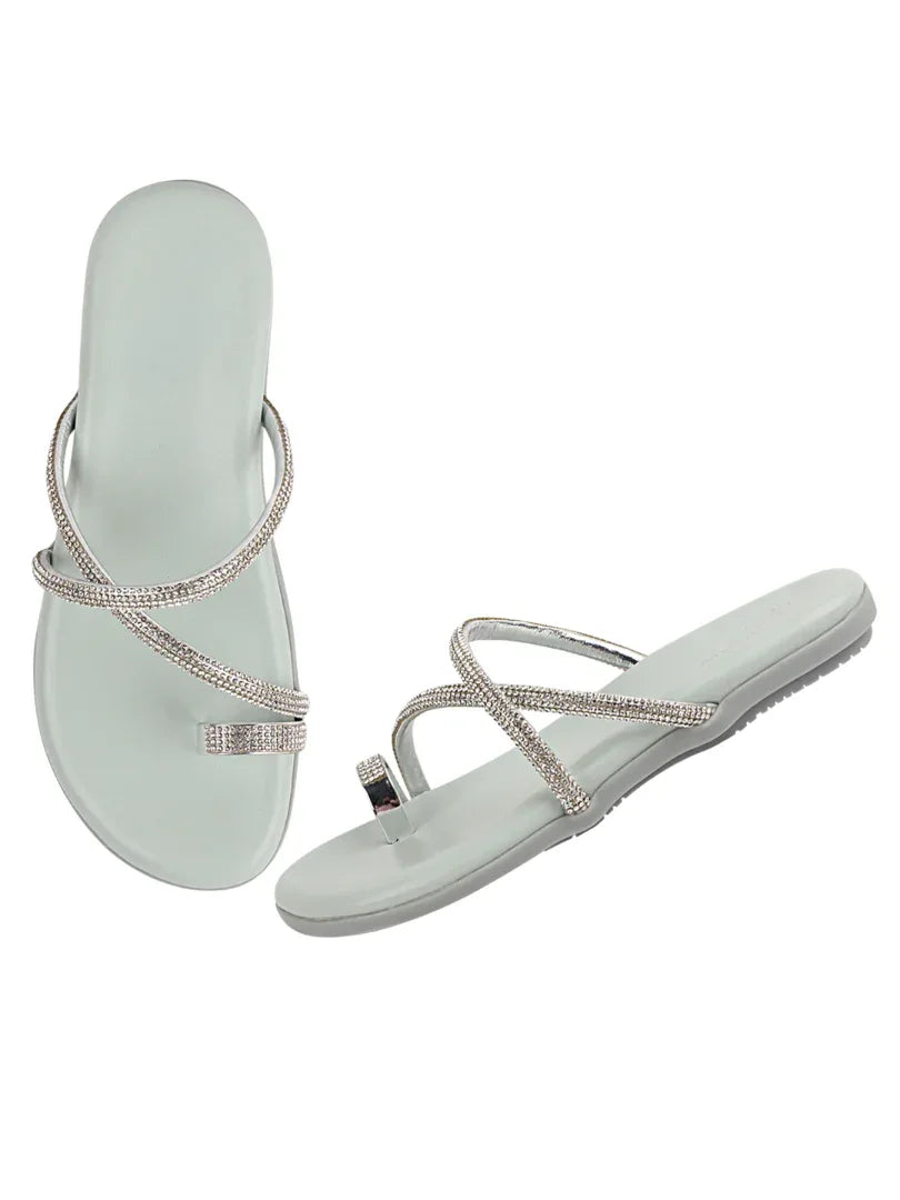 Shimmer Line Slip-On Flats