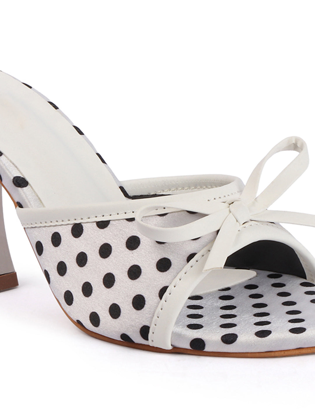 Polka Dot Bow Kitten Heels
