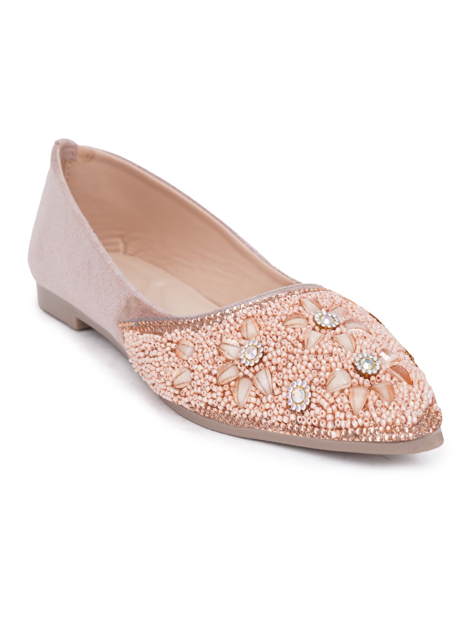 Blossom pearls & stone Embellished Pointed Desi Juttis