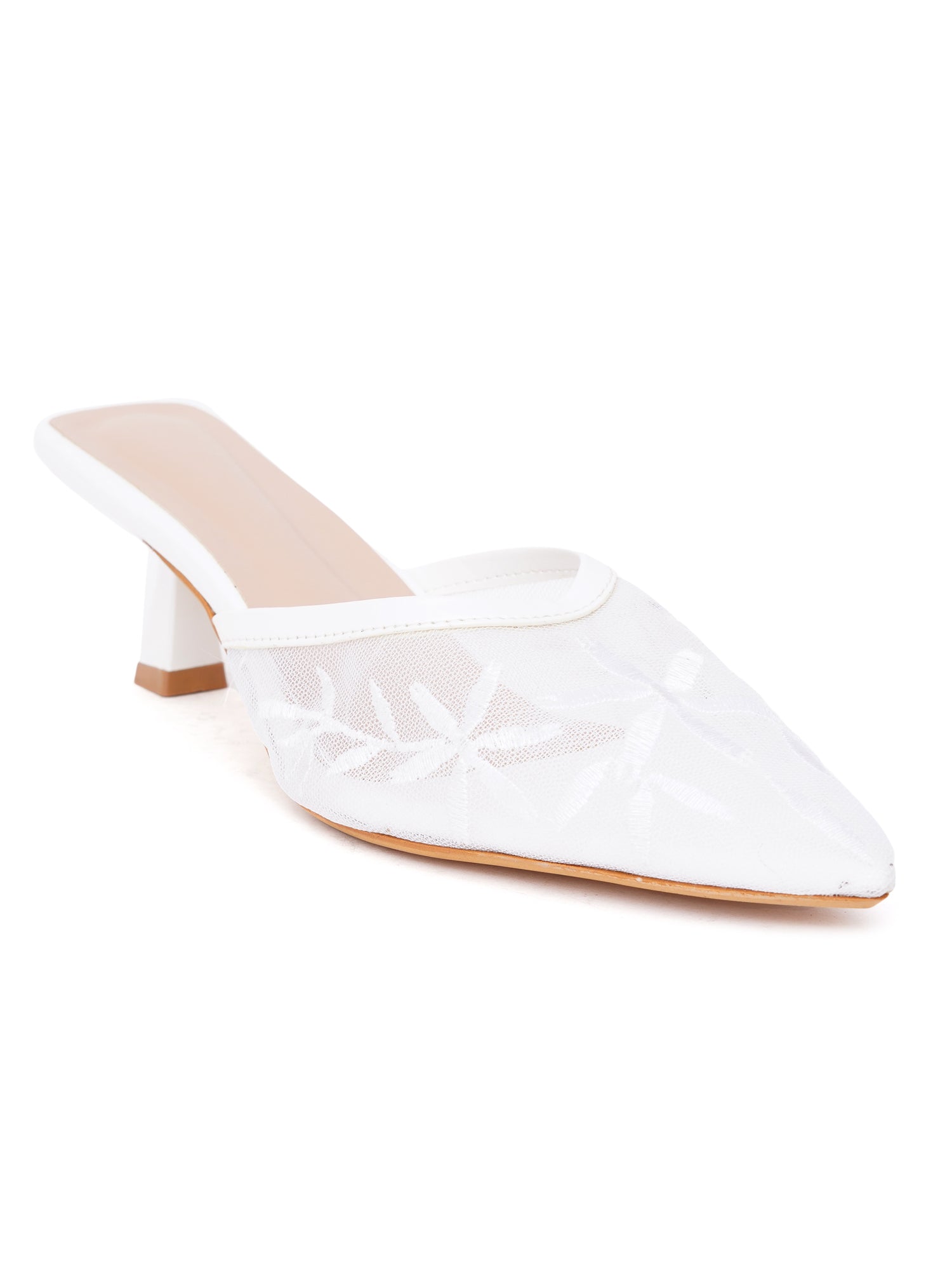 Floral Muse Embroidered Pointed Toe Heel Mules