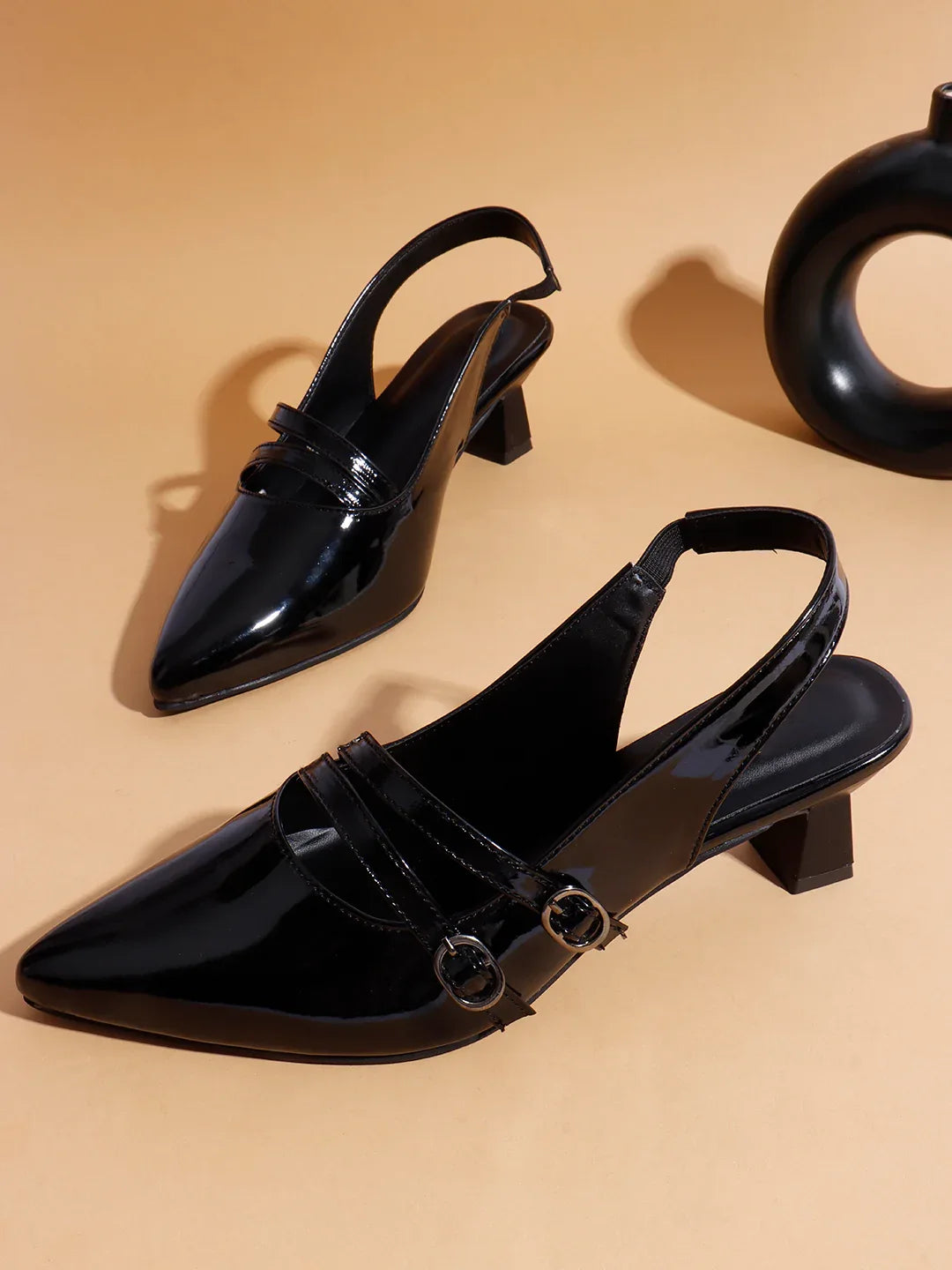 Classic Pointed Toe Strap Slingbacks