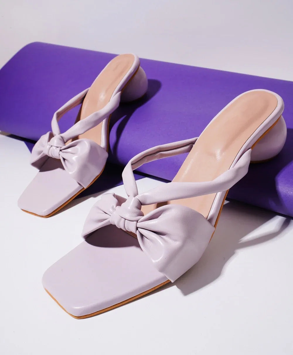 Elegant Knot Strap Block Heels