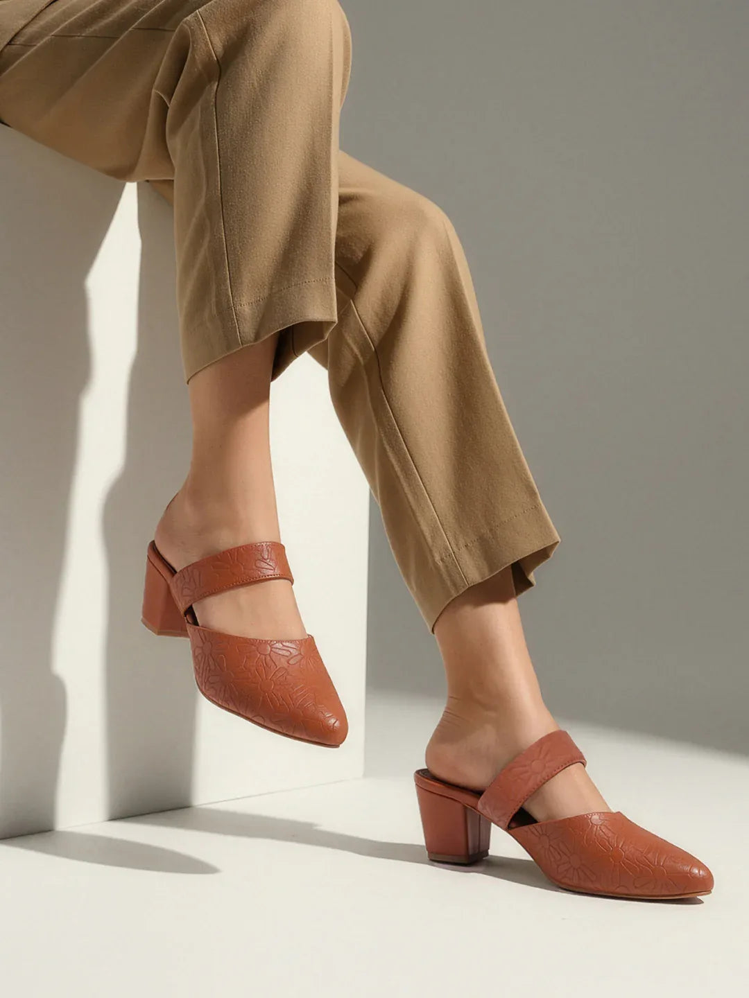 Glitter Strap Block Heel Sandals