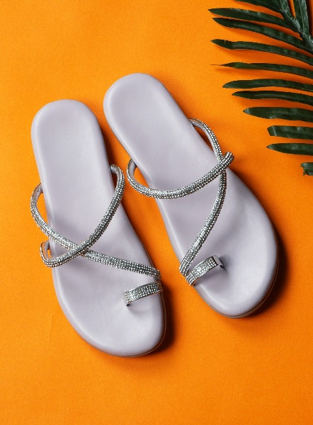 Shimmer Line Slip-On Flats