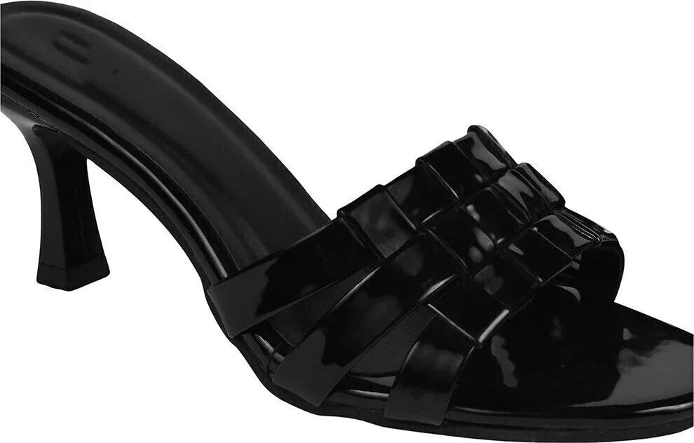 Midnight Weave Stiletto Mules