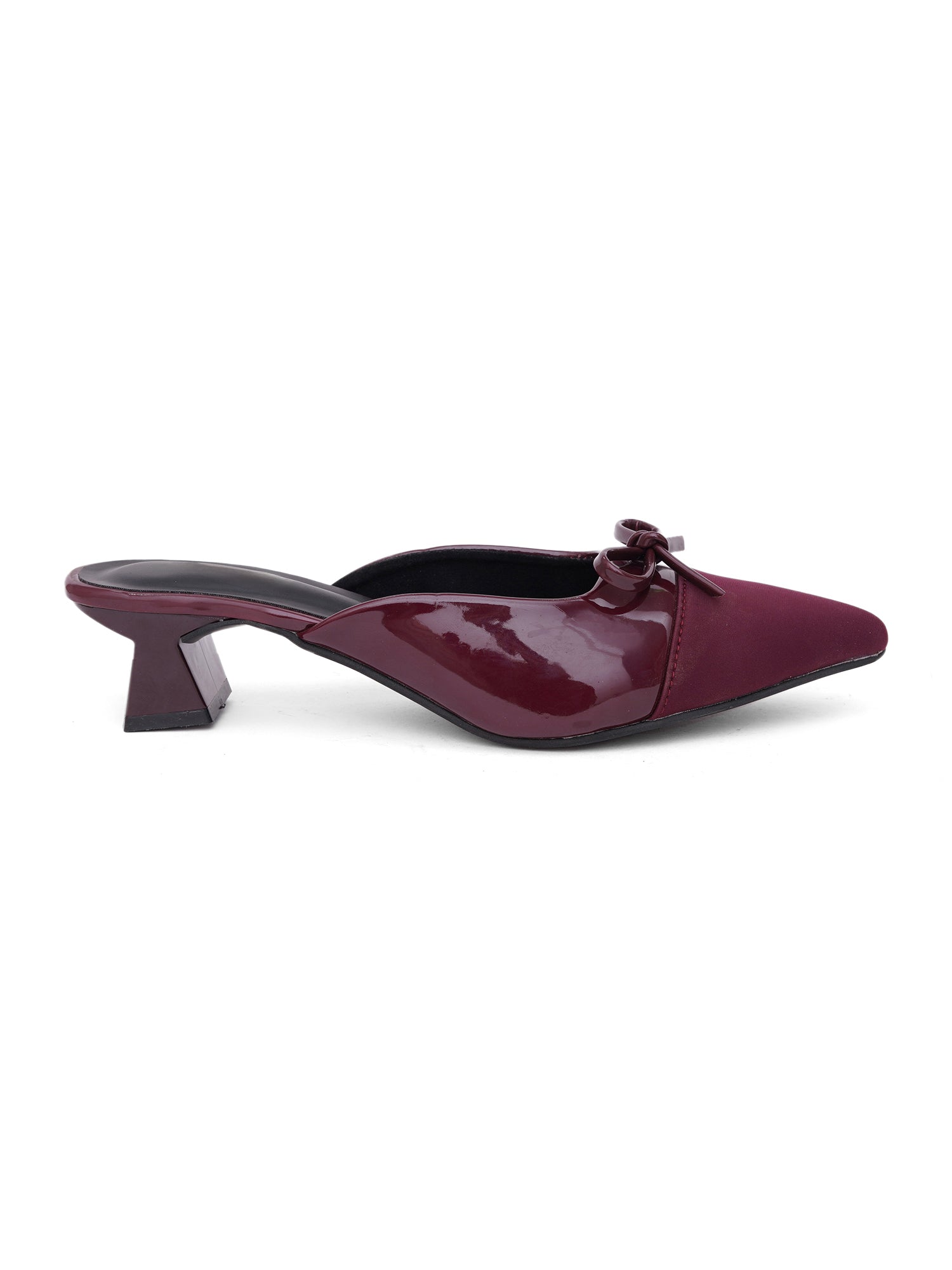 Elegant Pointed Toe Mule Heels with Bow Detail