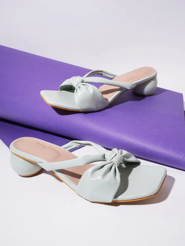 Elegant Knot Strap Block Heels